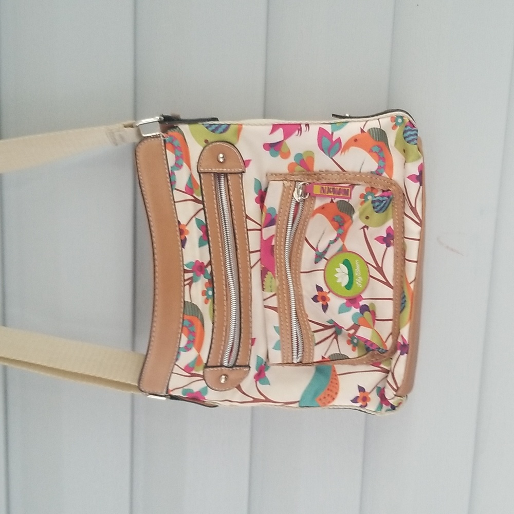Lily Bloom Small Crossbody Colorful Birds Print